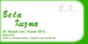 bela kuzma business card